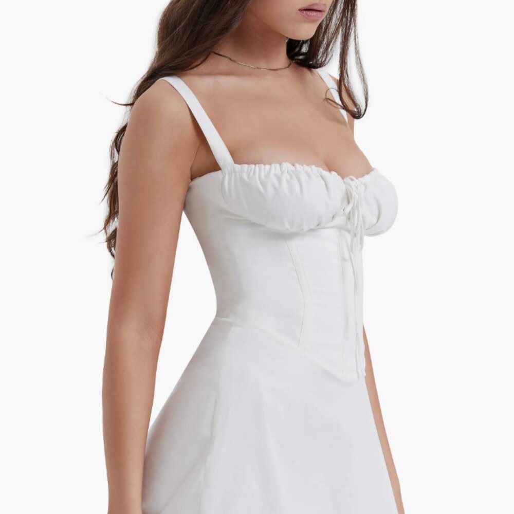 House of Cb Carlotta White Corset Mini Dress | XS - Picture 2 of 9